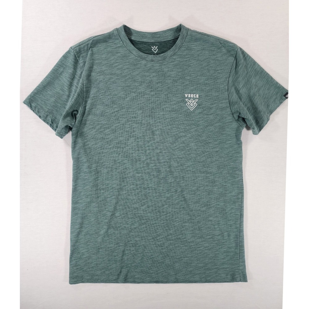 Veece T-Shirt Mens Medium Green Graphic Slub Cotton‎ Blend Short Sleeve Tee